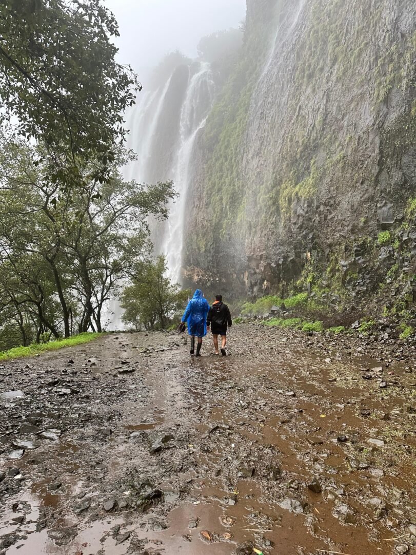Baba cave waterfall trail in amboli