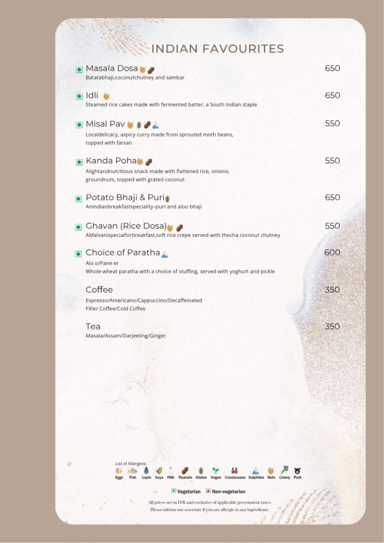 Araqila Retreat, Vengurla | A Coastal Stay in Konkan | KTC 17 Araqila Menu