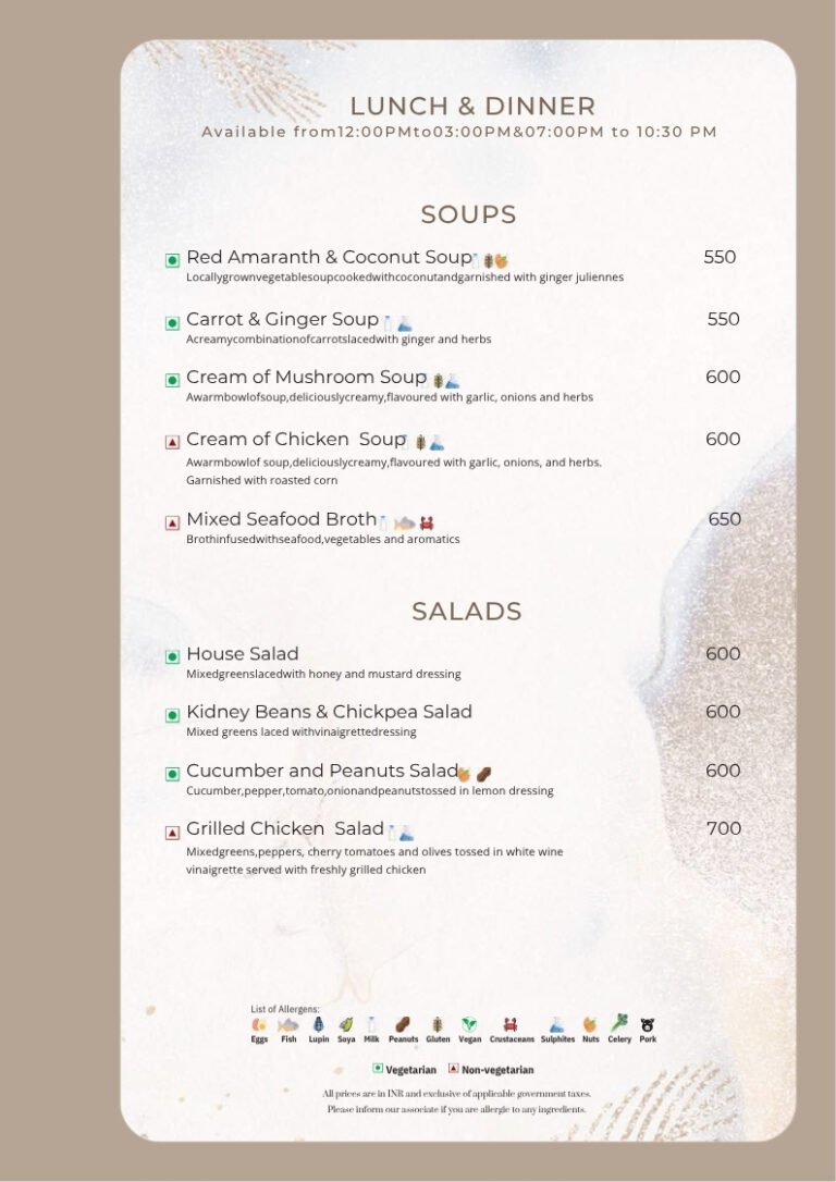 Araqila Retreat, Vengurla | A Coastal Stay in Konkan | KTC 19 Araqila Menu