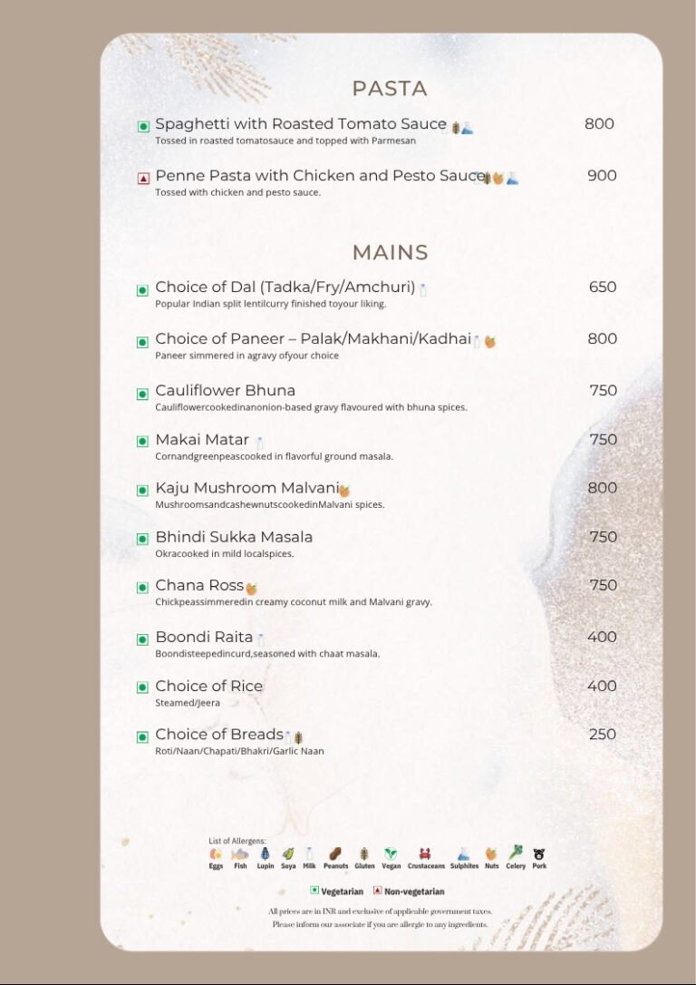Araqila Retreat, Vengurla | A Coastal Stay in Konkan | KTC 20 Araqila Menu